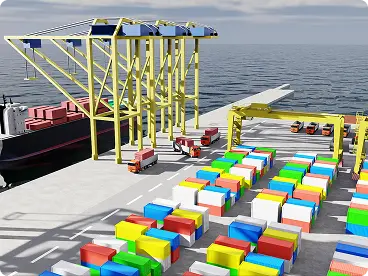 Screenshot of realistic logistics model