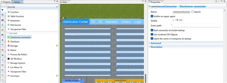 Screenshot of AnyLogic interface