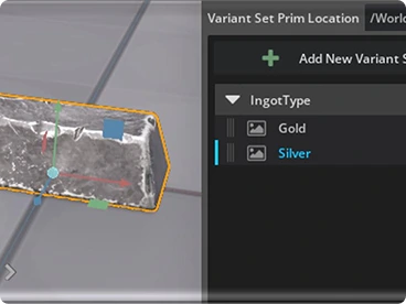 Screenshot of editing variant set in NVIDIA Omniverse