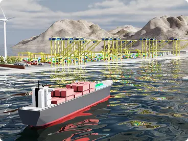 Screenshot of realistic port model