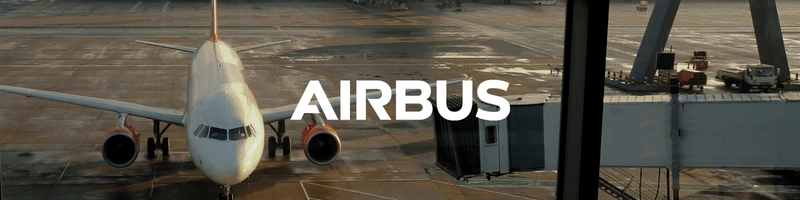 Airbus logo and an image of an aircraft
