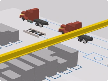 Screenshot of a model in AnyLogic