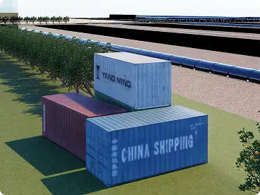 Screenshot of realistic logistics model