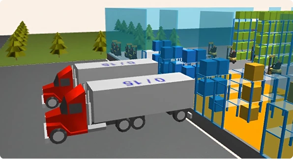 Screenshot of a model in AnyLogic