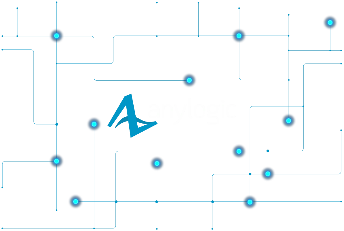 AnyLogic logo with connections